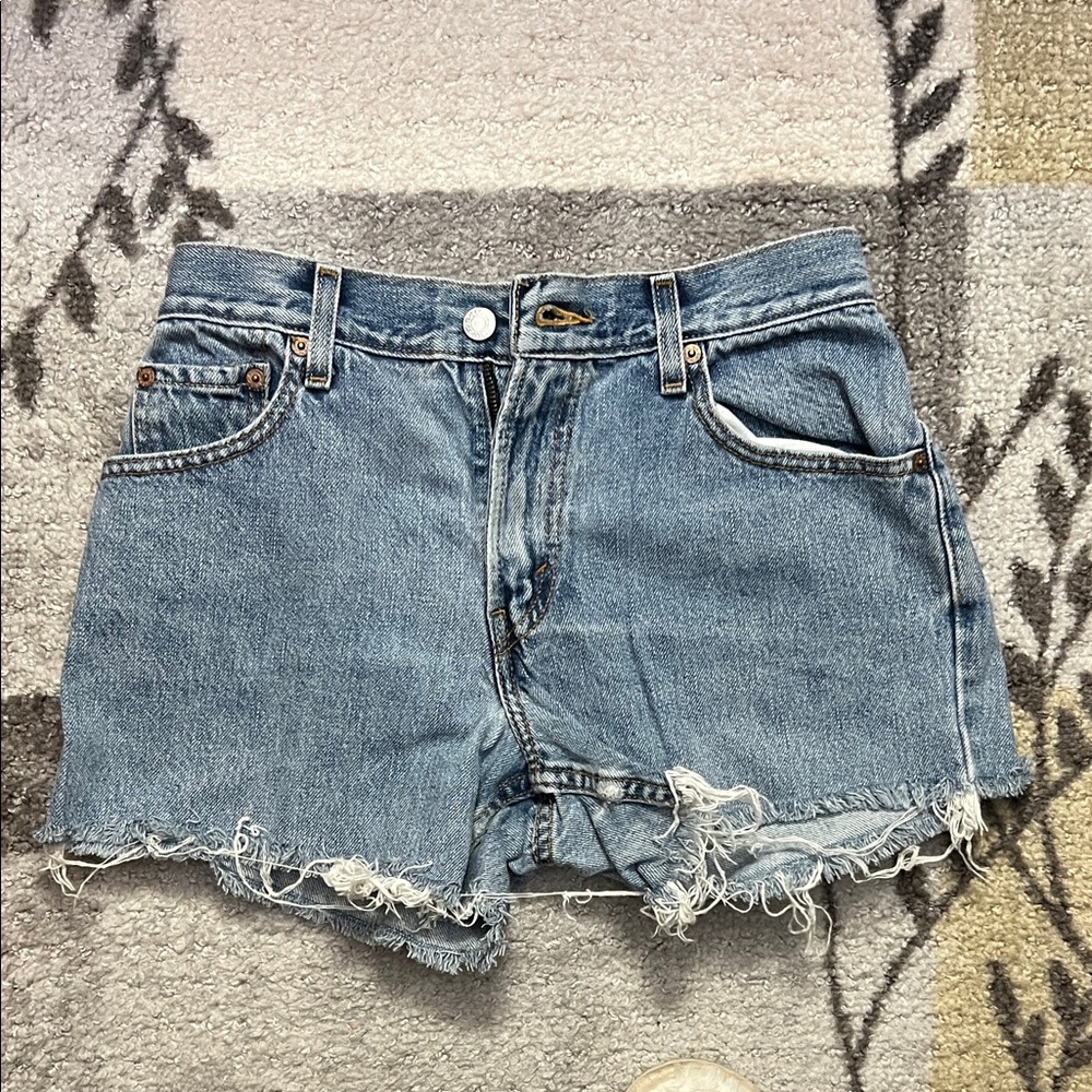 Levi's Medium Wash Distressed Jean Shorts